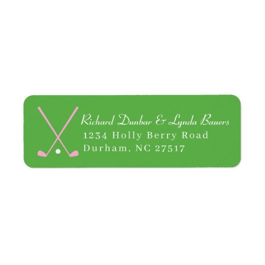 Preppy Green Golf Theme Rücksendeadresse (Vorne)