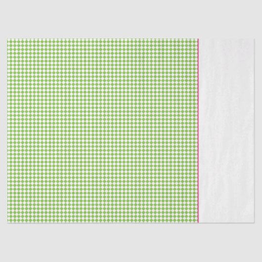 Preppy Green Karo Pink White Colorful Fun Seidenpapier (Vorderseite)