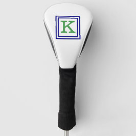 Preppy Green Monogram mit Navy Blue Border Golf Headcover