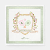 Preppy Green Pickle Ball | Benutzerdefiniertes Geb Serviette (Vorderseite)