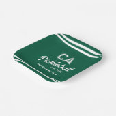Preppy Green Pickleball Club Custom Wappen Party Pappteller (Gewinkelt)