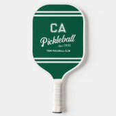 Preppy Green Pickleball Club Custom Wappen Party Pickleball Schläger (Rückseite)
