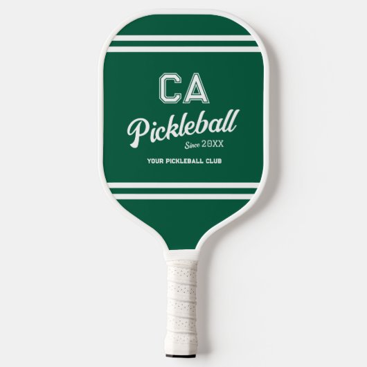 Preppy Green Pickleball Club Custom Wappen Party Pickleball Schläger (Rückseite)