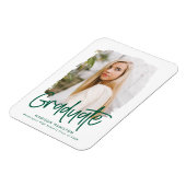 Preppy Green Script Foto Abschluss Magnet (Linke Seite)