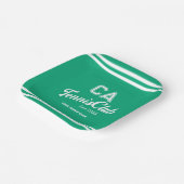 Preppy Green Tennis Club Custom Wappen Party Pappteller (Gewinkelt)