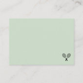 Preppy Green Tennis Geschenke auf Display Baby Sho Begleitkarte (Rückseite)