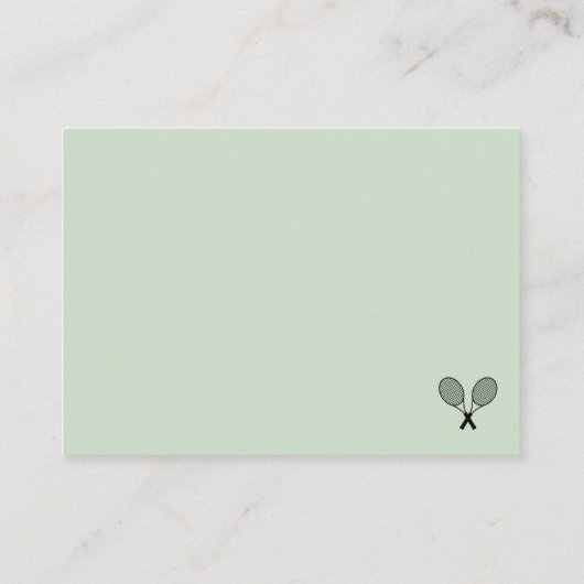 Preppy Green Tennis Geschenke auf Display Baby Sho Begleitkarte (Rückseite)
