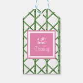Preppy Green Trellis Bamboo Muster Custom Geschenkanhänger (Vorderseite)