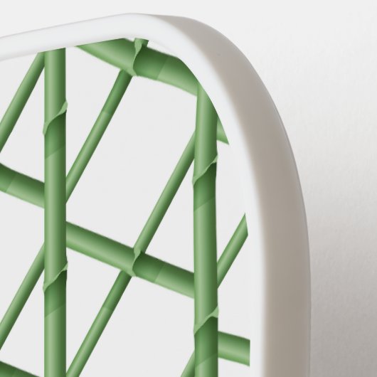 Preppy Green Trellis Bamboo Small Pattern Monogram Pickleball Schläger (Linke Seite)