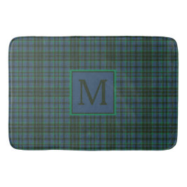 Preppy Green und Blue Kariert Monogram Badematte