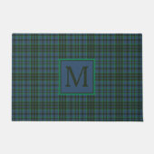 Preppy Green und Blue Kariert Monogram Fußmatte (Vorderseite)