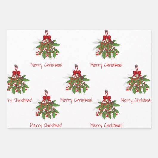 Preppy Green und Mistletoe Christmas Geschenkpapier Set (Vorderseite)