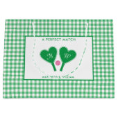 Preppy Green und Pink Wedding Pickleball Große Geschenktüte (Vorderseite)