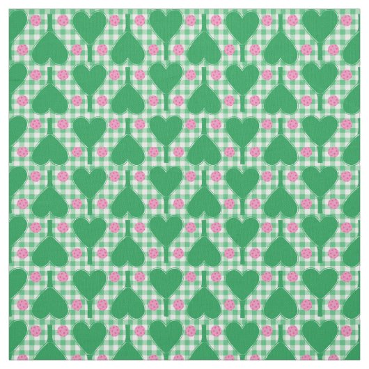 Preppy Green und Pink Wedding Pickleball Stoff (Muster)