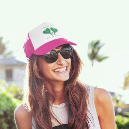 Preppy Green und Pink Wedding Pickleball Truckerkappe