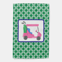 Preppy Green White Link Muster Pink Golf Cart