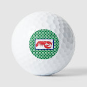 Preppy Green White Link Pattern Navy Lobster Golfball (Vorderseite)