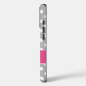 Preppy Grey and White Polka Dots Personalisiert Case-Mate iPhone Hülle (Rückseite / Links)