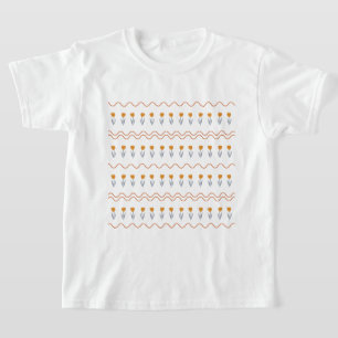 Preppy Groovy Streifen Tulpen Blumenmuster T-Shirt