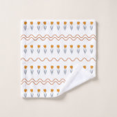 Preppy Groovy Stripe Tulip Blume Muster Badhandtuch Set (Waschlappen)