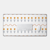 Preppy Groovy Stripe Tulip Blume Muster Schreibtischunterlage (Tastatur & Maus)