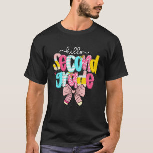Preppy Hallo 2. Klasse Lehrer Coquette Schleife Rü T-Shirt