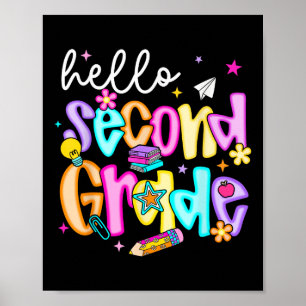 Preppy Hallo 2. Klasse Zurück zur Schule Lehrer Sc Poster