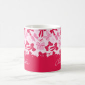 Preppy Hand Drawn Coquette Pink Red Bows Kaffeetasse (Mittel)
