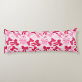 Preppy Hand Drawn Coquette Pink Red Bows Seitenschläferkissen (Rückseite)