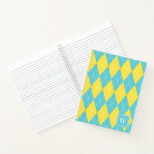 Preppy-Handstich-Argyle – Gelb & Türkis Notizblock (Innenseite)