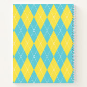 Preppy-Handstich-Argyle – Gelb & Türkis Notizblock (Rückseite)