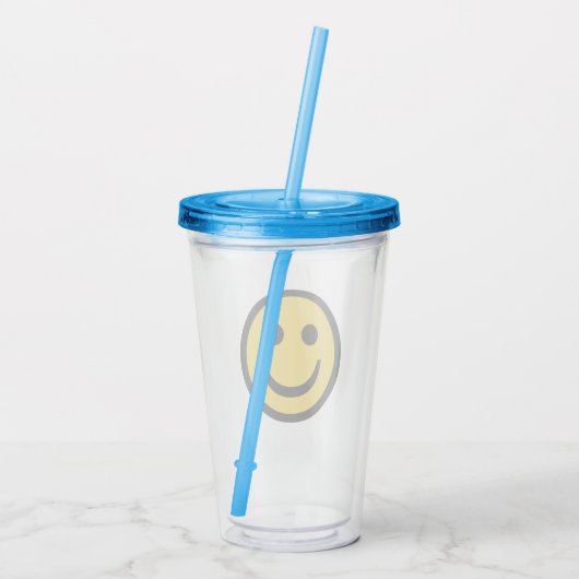 Preppy Happy Face Acrylic Tumbler Acryltrinkbecher (Rückseite)