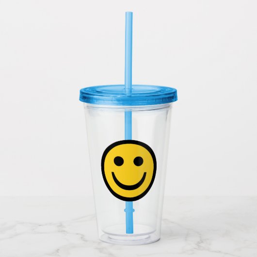Preppy Happy Face Acrylic Tumbler Acryltrinkbecher (Vorderseite)