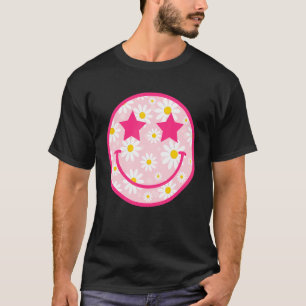 Preppy Happy Gesicht Gänseblümchen Blumen Lächeln T-Shirt