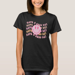Preppy-Have-A-Good-Day-Rosa-Smiley-Gesicht-Ästheti T-Shirt