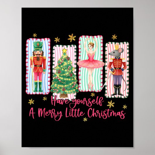 Preppy Have Yourself A Merry Christmas Nutcracker Poster (Vorne)