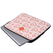 Preppy heart - monogramm, rosa und rot laptopschutzhülle (Vorne Knopf)