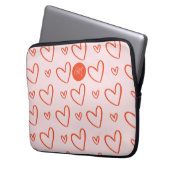 Preppy heart - monogramm, rosa und rot laptopschutzhülle (Vorderseite Links)