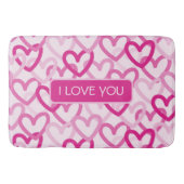 Preppy Hearts Pink Badematte (Vorderseite)