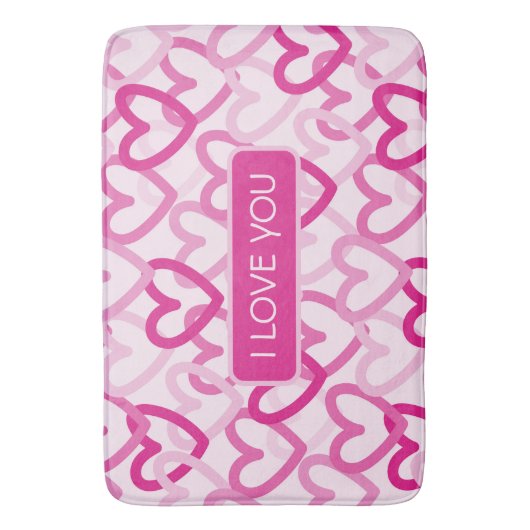 Preppy Hearts Pink Badematte (Vorderseite Vertikal)