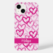 Preppy Hearts Pink Case-Mate iPhone Hülle (Rückseite)