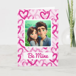 Preppy Hearts Pink Feiertagskarte