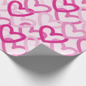 Preppy Hearts Pink Geschenkpapier (Ecke)