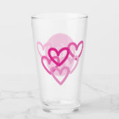 Preppy Hearts Pink Glas (Vorderseite)