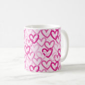 Preppy Hearts Pink Kaffeetasse (VorderseiteRechts)