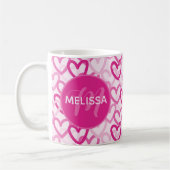 Preppy Hearts Pink Kaffeetasse (Links)