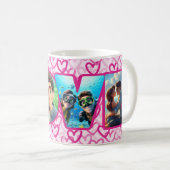Preppy Hearts Pink - LOVE Kaffeetasse (VorderseiteRechts)