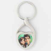 Preppy Hearts Pink Schlüsselanhänger (Vorderseite)