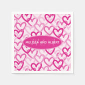 Preppy Hearts Pink Serviette (Vorderseite)