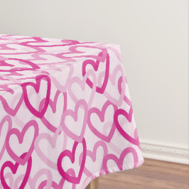 Preppy Hearts Pink Tischdecke